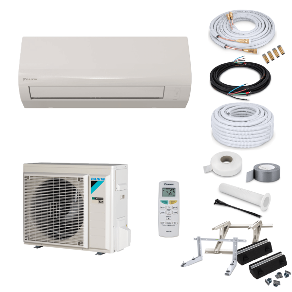 Daikin Klimaanlage Sensira FTXF25E R32 Wandgerät-Set 2,5 kW mit Quick Connect und Befestigung (WiFi optional)