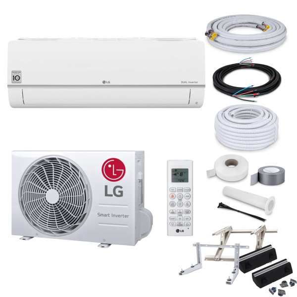 LG Klimaanlage Standard Plus PC09SK R32 Wandgerät-Set 2,5 kW mit Montage Set und Befestigung - ohne Montage Set - ohne Befestigung