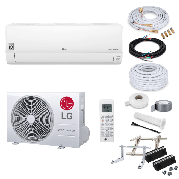 LG Klimaanlage Deluxe DC09RK R32 Wandgerät-Set 2,5 kW mit Quick Connect und Befestigung