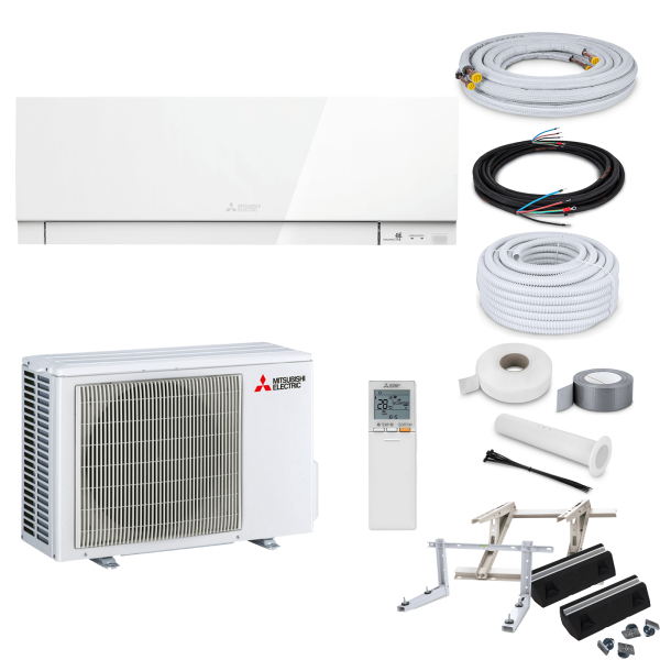 Mitsubishi Klimaanlage Premium MSZ-EF50VGK W R32 Wandgerät-Set 5,0 kW - Weiß - ohne Montage Set - Wandkonsole MS253