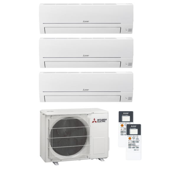 Mitsubishi MultiSplit Trio 3x MSZ-HR25VF 2,5 kW + MXZ-3HA50VF