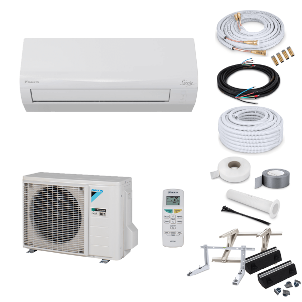 Daikin Klimaanlage Siesta ATXF25E R32 Wandgerät-Set 2,5 kW - ohne Quick Connect - Wandkonsole MS230 - ohne WiFi