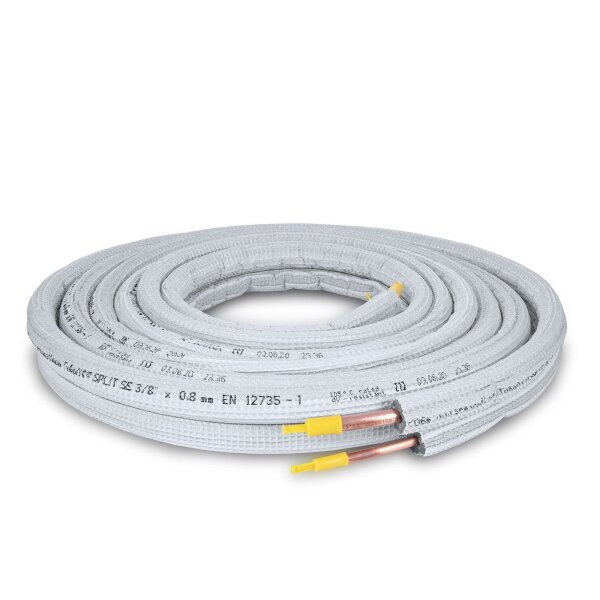 Ebrille isolierte Kältemittelleitungen 1/4" - 5/8" - 6.3/15,8mm 1 - 25 Meter 20 Meter ohne Überwurfmutter