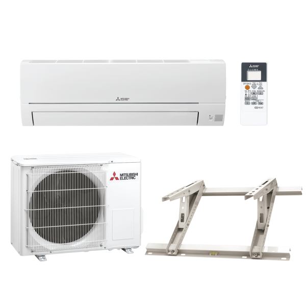 Mitsubishi Klimaanlage MSZ-HR25VF R32 Wandgerät-Set 2,5 kW mit Montage Set und Befestigung (WiFi optional) - ohne Montage Set Dachkonsole MT630 ohne WiFi