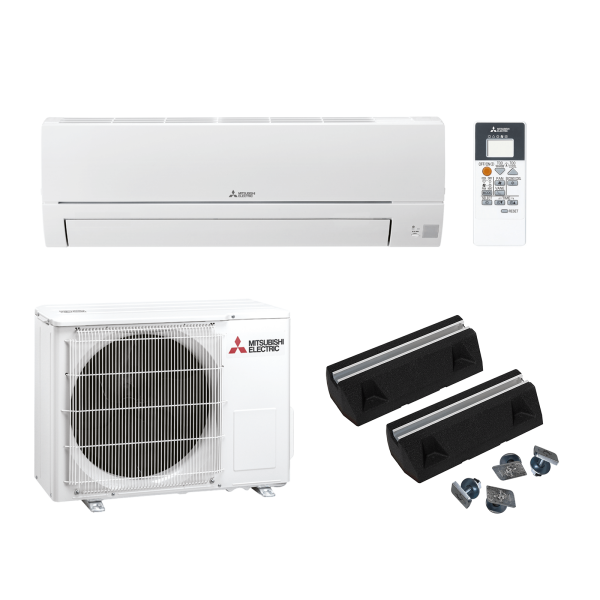 Mitsubishi Klimaanlage MSZ-HR50VF R32 Wandgerät-Set 5,0 kW mit Montage Set und Befestigung (WiFi optional) - ohne Montage Set Bodenkonsole GDS400 ohne WiFi