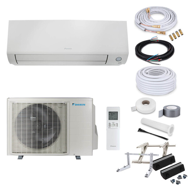 Daikin Klimaanlage Perfera FTXM35A Wandgerät-Set 3,4 kW - 13 Meter + Nachfüllung - Dachkonsole MT630