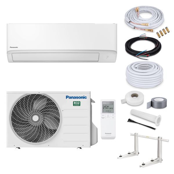Panasonic Klimaanlage Ultrakompakt KIT-TZ20ZKE Wandgerät-Set 2,0 kW - 3 Meter - Wandkonsole MS230