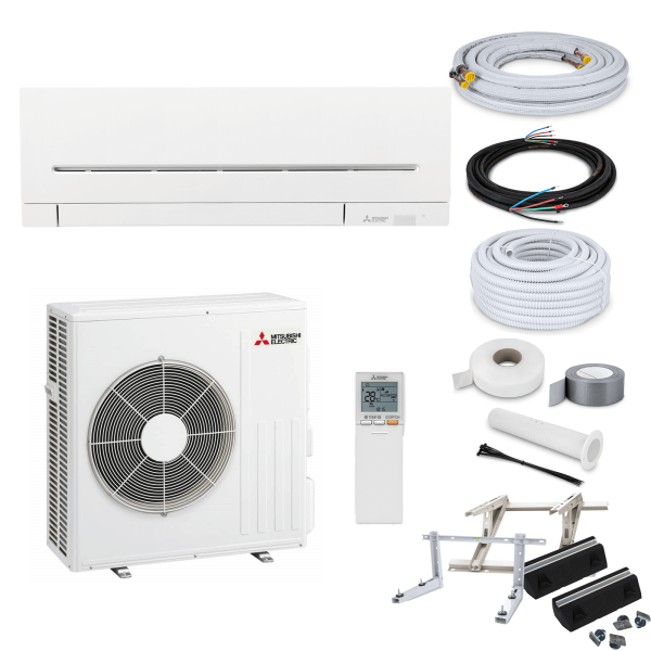 Mitsubishi Klimaanlage MSZ-AP71VGK R32 Wandgerät-Set 7,1 kW - 4 Meter - Wandkonsole MS257