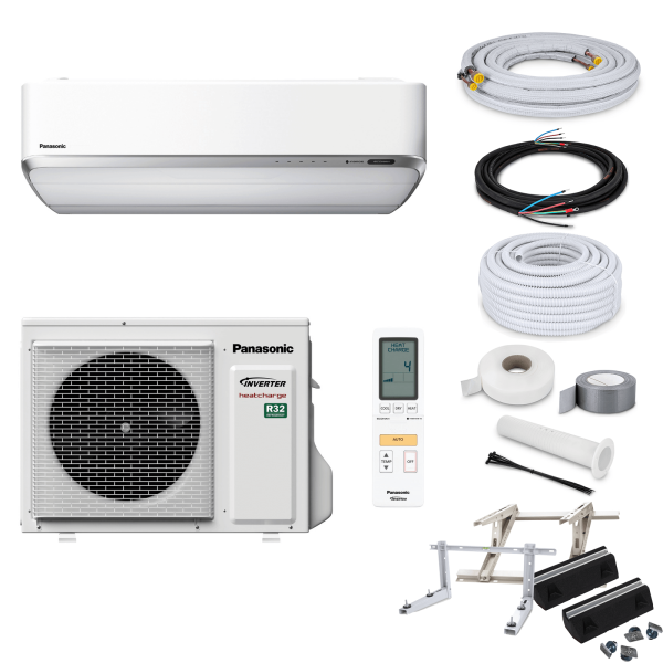 Panasonic Klimaanlage Heatcharge KIT-VZ9SKE R32 Wandgerät-Set 2,5 kW - 3 Meter - ohne Befestigung - ohne WiFi