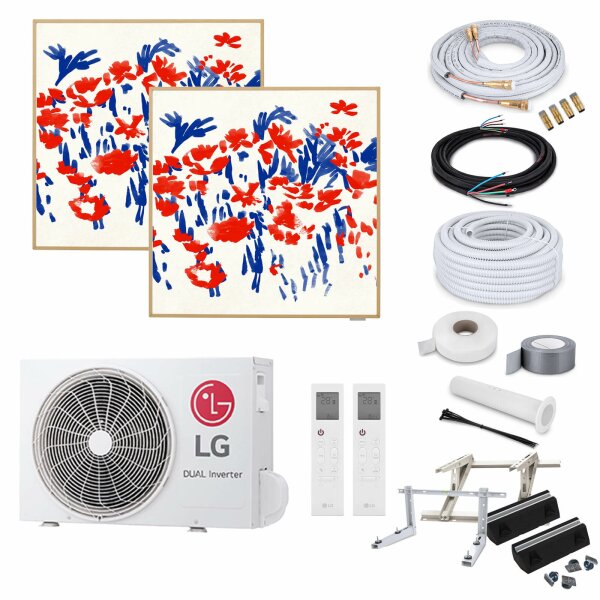 LG MultiSplit Artcool Gallery Photo - 2x A12GA1 + MU2R17 - 3,5 kW - ohne Quick Connect - ohne Befestigung - ohne WiFi