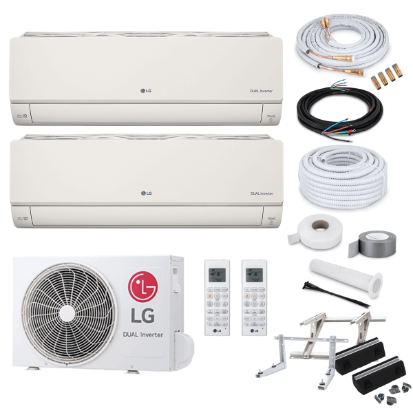 LG MultiSplit Artcool Beige - 2x AB09BK + MU2R15 - 2,5 kW - ohne Quick Connect - ohne Befestigung