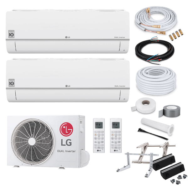 LG MultiSplit Standard Plus - 2x PC09SK + MU2R15 - 2,5 kW - ohne Quick Connect - Wandkonsole MS253