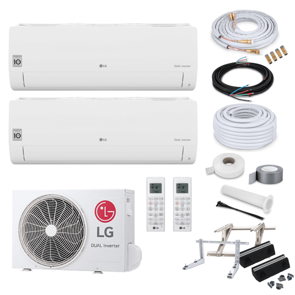 LG MultiSplit Standard - 2x S09ET + MU2R15 - 2,5 kW - ohne Quick Connect - Wandkonsole MS253