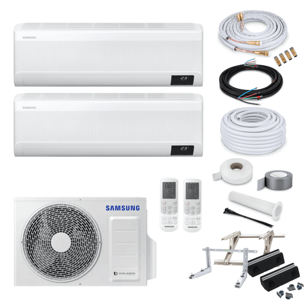 Samsung MultiSplit Wind-Free Avant - 2x AR12TXEAAWKNEU + AJ050TXJ2KG/EU - 3,5 kW - ohne Quick Connect - Wandkonsole MS253