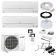 Mitsubishi MultiSplit - 2x MSZ-HR25VF + MXZ-2HA40VF - 2,5 kW - ohne Quick Connect - Wandkonsole MS253 - ohne WiFi
