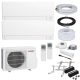 Mitsubishi MultiSplit Standard - 2x MSZ-AY25VGK + MXZ-2F42VF4 - 2,5 kW - ohne Montage Set - Wandkonsole MS253