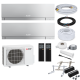 Mitsubishi MultiSplit Premium - 2x MSZ-EF35VGKS + MXZ-2F53VF4 - 3,5 kW - Silber - ohne Montage Set - Wandkonsole MS253
