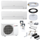 Mitsubishi MultiSplit - 2x MSZ-HR25VF + MXZ-2HA40VF - 2,5 kW - ohne Montage Set - Wandkonsole MS253 - ohne WiFi