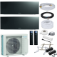 Daikin MultiSplit Emura - 2x FTXJ35AB + 2MXM50A9 - 3,5 kW - Schwarz - ohne Montage Set - Wandkonsole MS253