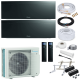 Daikin MultiSplit Emura - 2x FTXJ35AB + 2MXM50A9 - 3,5 kW - Schwarz - ohne Quick Connect - Wandkonsole MS253