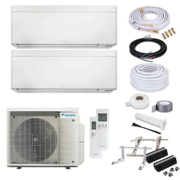 Daikin MultiSplit Stylish - 2x FTXA25CW + 2MXM40A9 - 2,5 kW - Weiß - ohne Quick Connect - Wandkonsole MS253