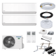 Panasonic MultiSplit Etherea - 2x CS-Z25ZKEW + CU-2Z41TBE - 2,5 kW - Weiß - ohne Montage Set - Wandkonsole MS253