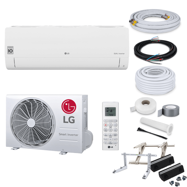 LG Klimaanlage Standard mit WiFi S18ET R32 Wandgerät 5,0 kW mit Montage Set und Befestigung