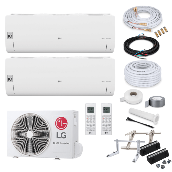 LG MultiSplit Standard - 1x S09ET + 1x S12ET - MU2R15 - ohne Quick Connect - Wandkonsole MS253