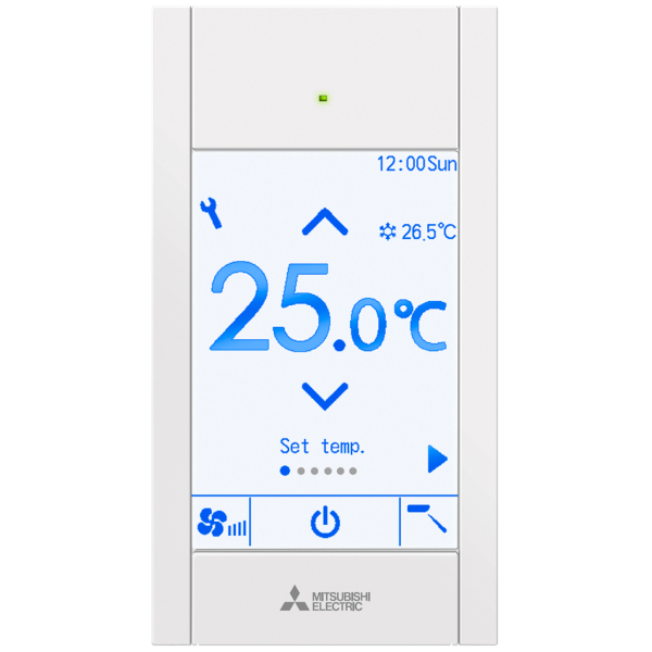 Mitsubishi - Weiß Kabelfernbedienung  mit Touch Paneel - PAR-CT01MAA-S + MAC-497IF-E