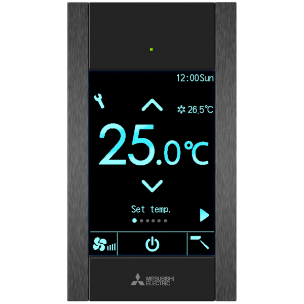 Mitsubishi - Blende mit Schwarz Kabelfernbedienung (Touch Paneel und Bluetooth) - PLP-6EA + PAR-CT01MAA-PB