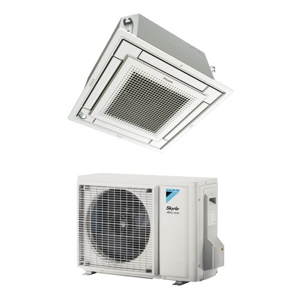 Daikin SkyAir Alpha-series - FFA60A9 + RZAG60A - 4-Wege - Deckenkassetten-Set - 6,0 kW -  Fully Flat Weiße Blende - ohne Steuerung