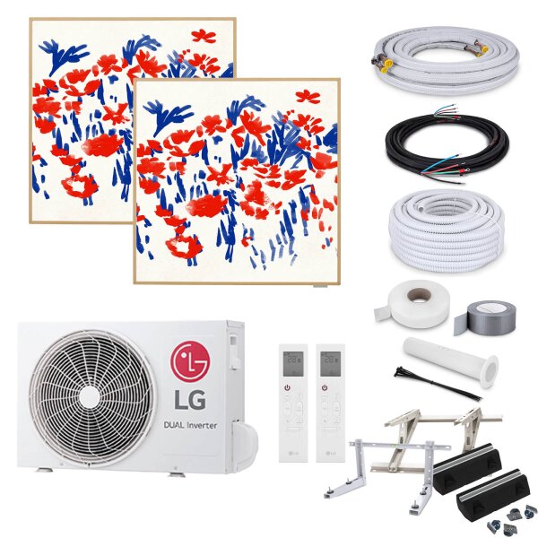 LG MultiSplit Artcool Gallery Photo - 2x A12GA1 + MU2R17 - 3,5 kW - ohne Montage Set - ohne Befestigung