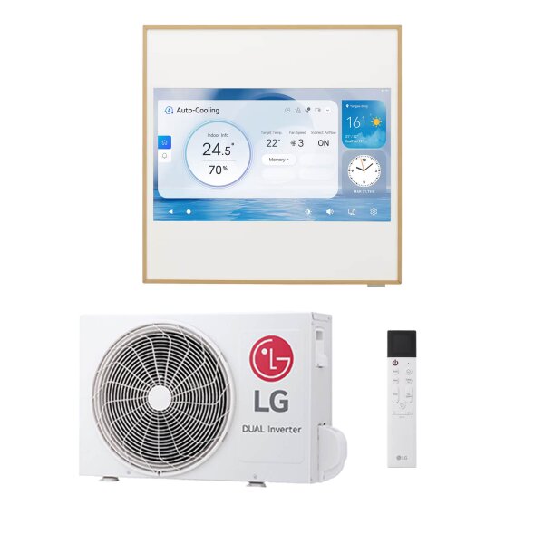 LG Klimaanlage Artcool Gallery LCD A09GA2 R32 Wandgerät-Set 2,5 kW