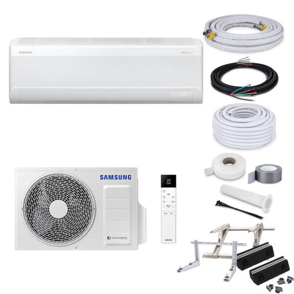 Samsung Klimaanlage Wind-Free Elite S2 AR70F09CAAWNEU/X Wandgerät-Set 2,5 kW - 3 Meter - ohne Befestigung
