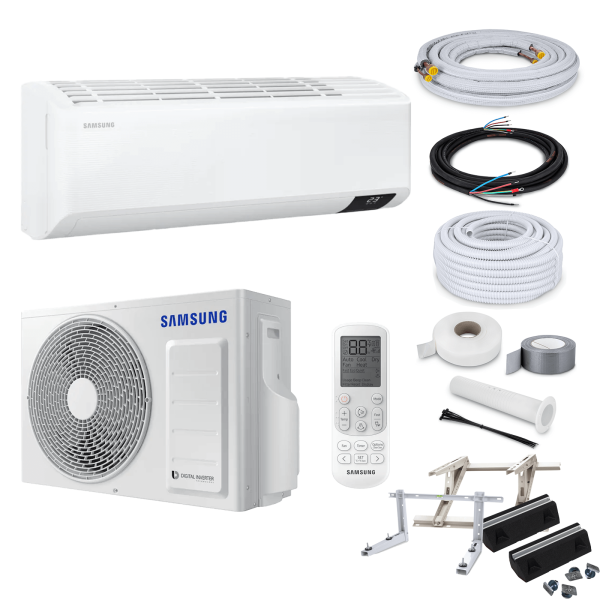 Samsung Klimaanlage Cebu AR09TXFYAWKNEU/X R32 Wandgerät-Set 2,5 kW mit Montage Set und Befestigung